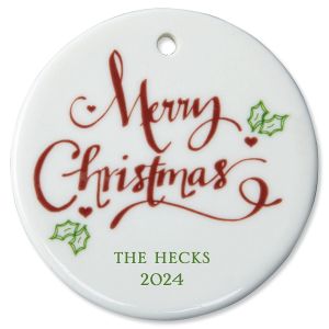 Merry Christmas Custom Christmas Ornament