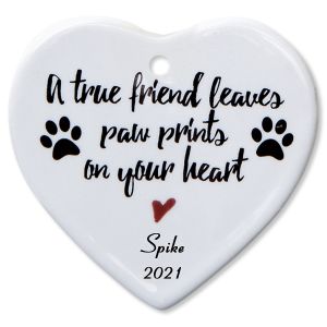 A True Friend Heart Pet Memorial Custom Christmas Ornament