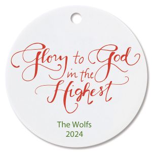 Glory to God Round Christmas Custom Ornament