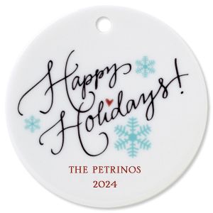 Happy Holidays Custom Christmas Ornament