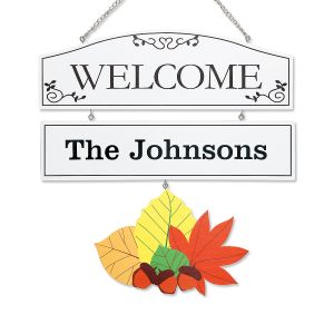 Custom Welcome Plaque with Seasonal Hangers