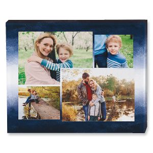 Gradient Blue Collage Custom Photo Canvas