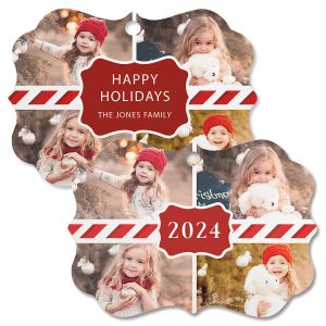 Candy Cane Custom Photo Ornament - Bracket 4