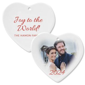 Joy Custom Photo Ornament – Heart