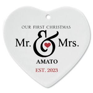 Mr. and Mrs. First Custom Christmas Ornament