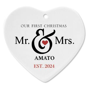 Mr. and Mrs. First Custom Christmas Ornament