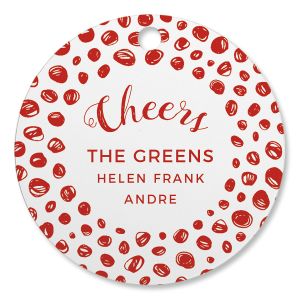 Cheers Watercolor Personalized Ornament Circle