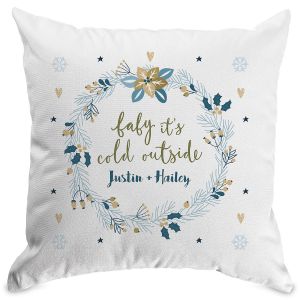 Baby It'S Cold Personalized Pillow White