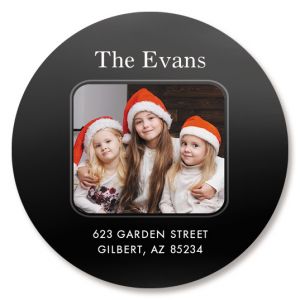 Modern Round Photo Return Address Label