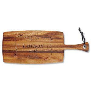 Personalized Swirl Custom Wood Paddle Cutting Board