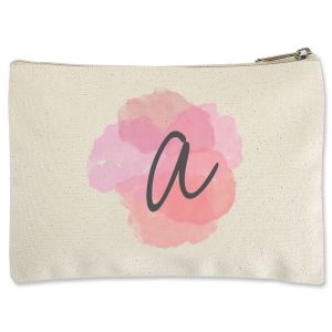 Custom Watercolor Initial Zippered Pouch
