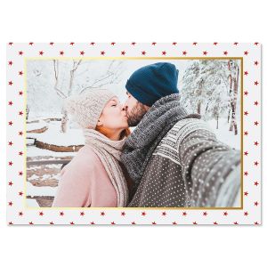 Red Stars Personalized Photo Christmas Cards