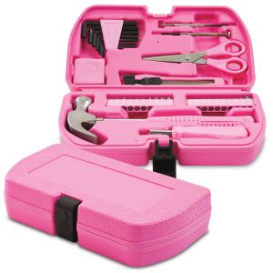 35-Piece Pink Tool Set In Carry Case