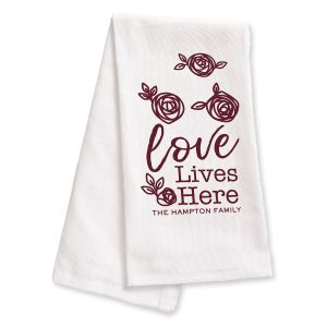 Custom Kitchen Towel Love Lives Here