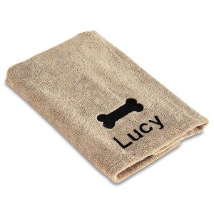 Taupe Custom Dog Drying Towel