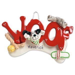 Woof Christmas Personalized Ornament