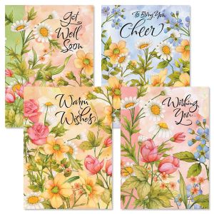 Watercolor Garden Get Well Greeting Cards
