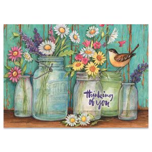 Country Jar Thinking of You Greeting Cards 