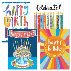 Bright Fun Birthday Greeting Cards and Seals