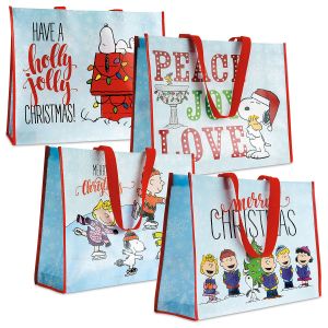 PEANUTS® Large Christmas Shopping Totes