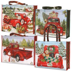 Red Truck Large Shopping Totes
