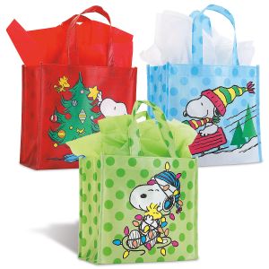 PEANUTS Small Holiday Tote Bags