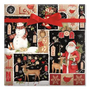 Woodland Christmas Collage Jumbo Rolled Gift Wrap