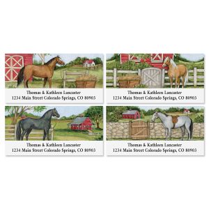 Horse Farm Return Deluxe Address Labels (4 Designs)