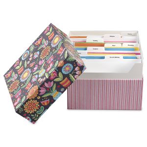 Mary Engelbreit® Floral Greeting Card Organizer Box and Labels