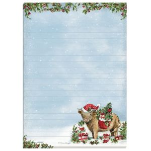 Christmas Highland Cow Notepad