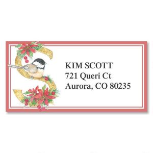 Christmas Initial Border Address Labels