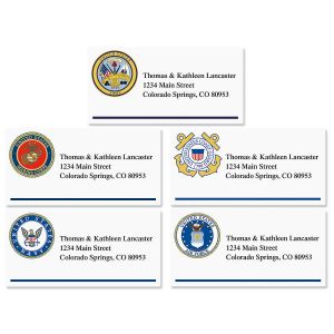 Military Emblem Border Address Labels