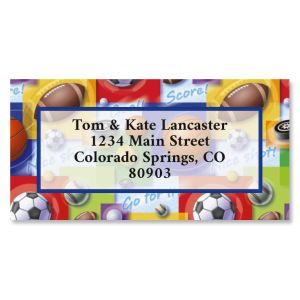 Sports Balls Border Return Address Labels