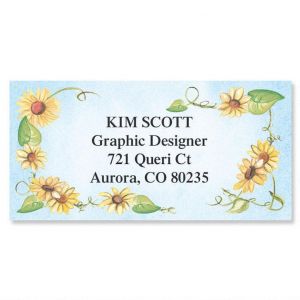 Sunflowers  Border Return Address Labels