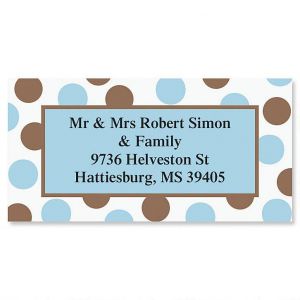 Blue & Brown Border Return Address Labels