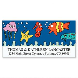 Animated Under the Sea Deluxe Return Address Labels