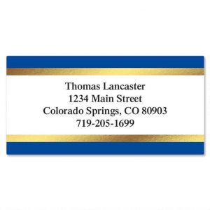 Blue and Gold Foil Border Address Labels