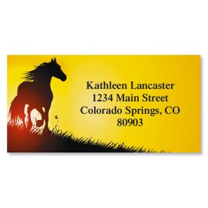 Horse Silhouette Border Return Address Labels