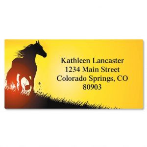 Horse Silhouette  Border Address Labels