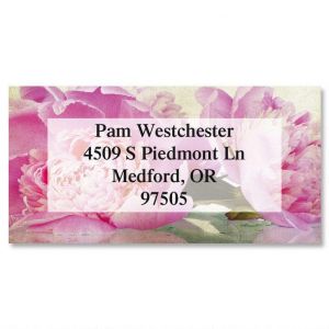 Casual Peony Border Return Address Labels