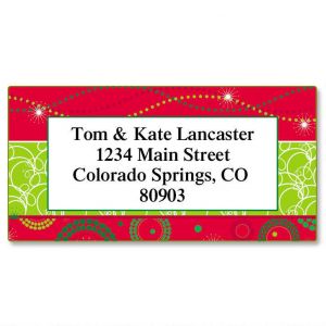 Merry Magic Christmas Border Return Address Labels