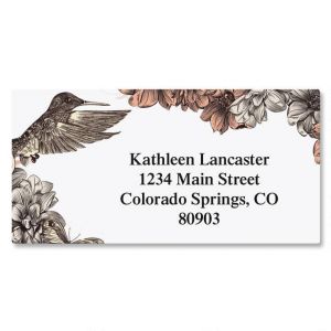 Hummingbird Garden Border Return Address Labels