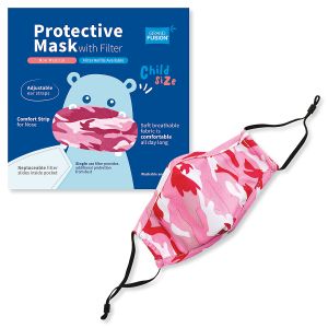 Pink Kids Camouflage Reusable Face Mask & Replacement Filters
