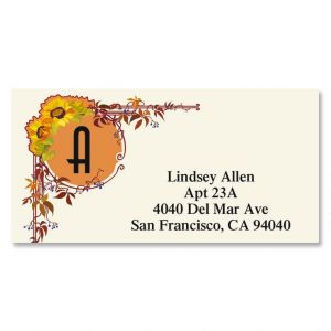 Sunflower Nouveau Border Return Address Labels