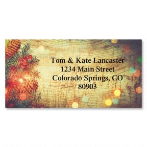 Rustic Lights Border Return Address Labels