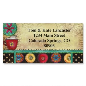 Coffee Time Border Return Address Labels