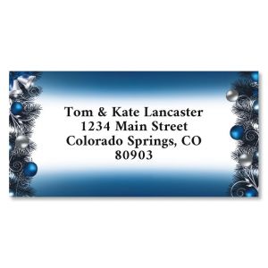 Blue Christmas Border Christmas Address Labels
