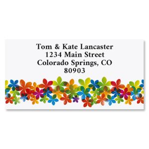 Blooming Color Border Return Address Labels