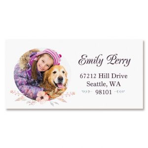 Personalized Floral Cameo Photo Border Address Label