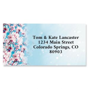 Blossoming Apricot Border Return Address Labels